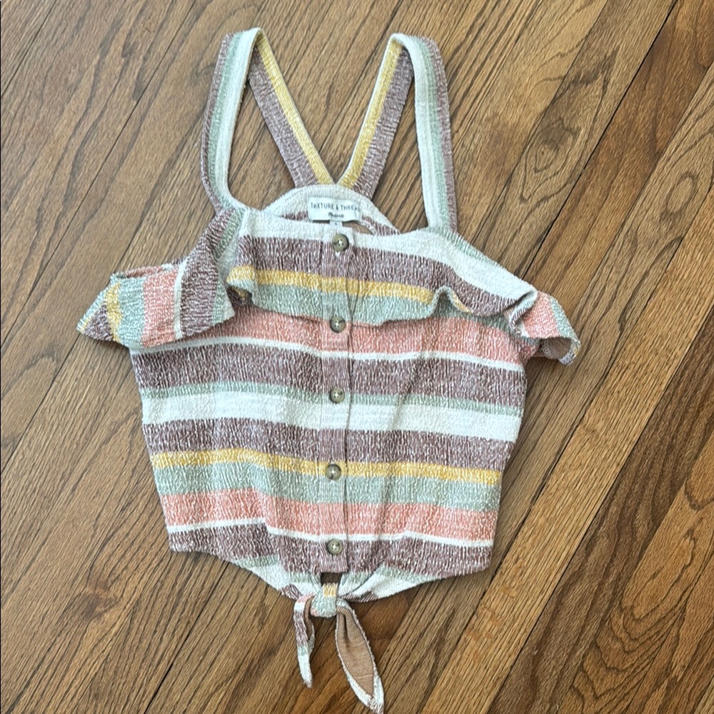 Madewell Striped Tie-Front Tank Top